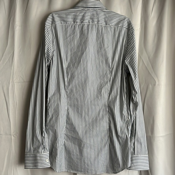 Prada Men’s Cotton Blue Striped Button Down Shirt Size 42 / 16.5 - Picture 2 of 5